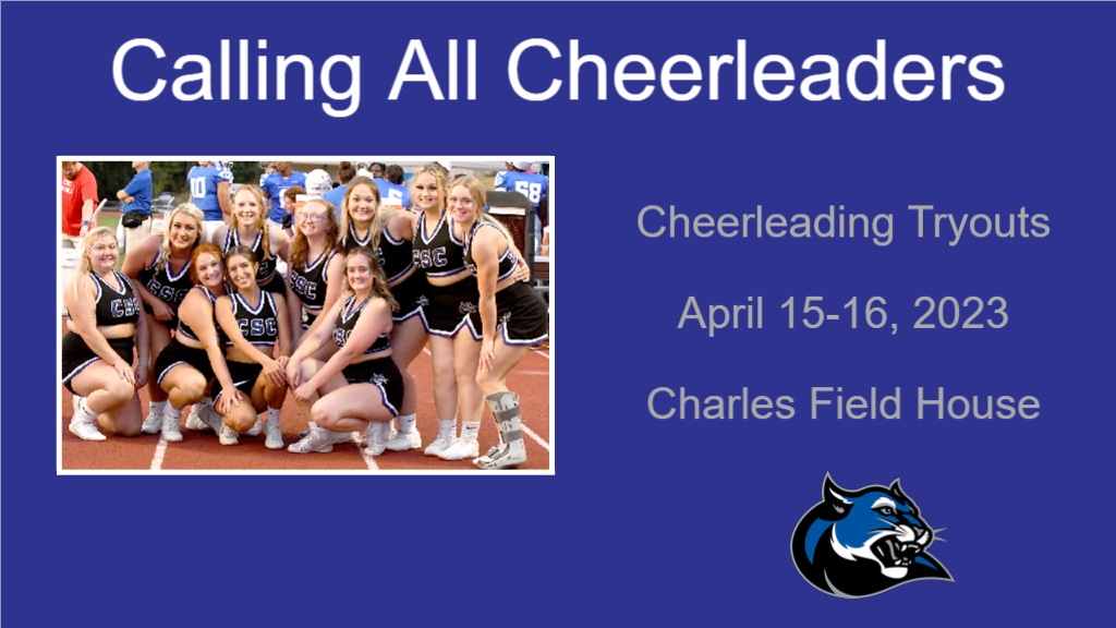 Cheer Team to Hold Tryouts April 15-16