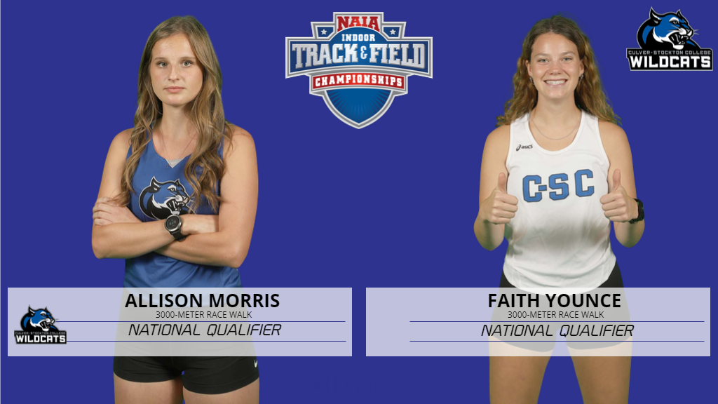Morris, Younce Qualify for NAIA Indoor Track and Field Championships